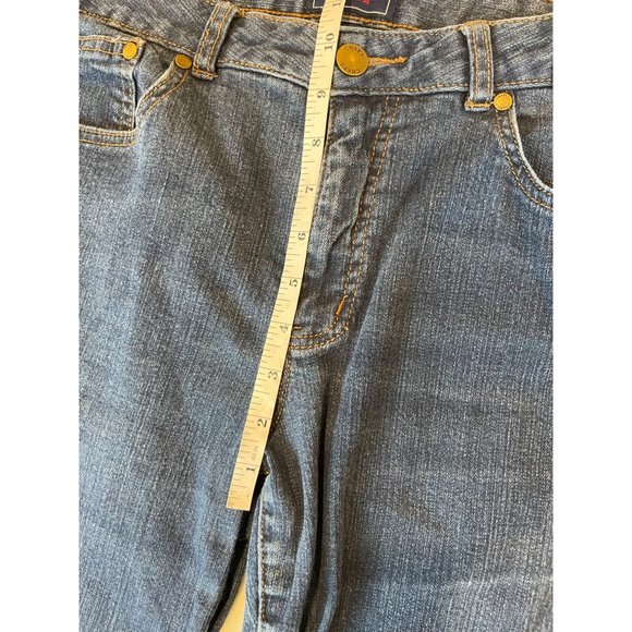 Chaps Denim Women Jeans Straight Leg 99% Cotton Mid Rise Flat Front Blue Size 12 - Picture 5 of 10